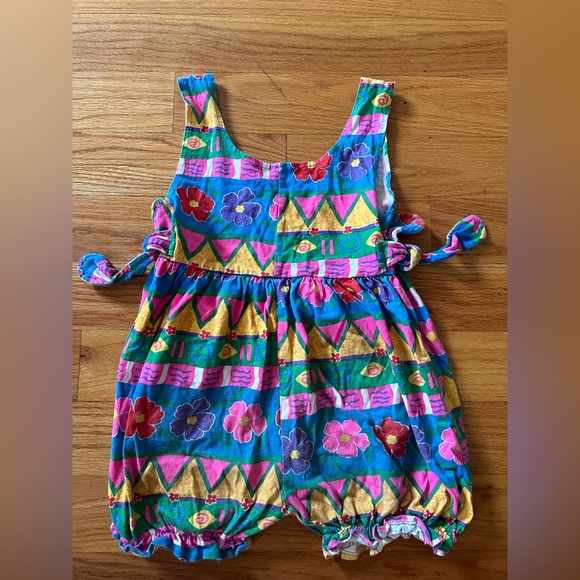 Vintage floral kids romper